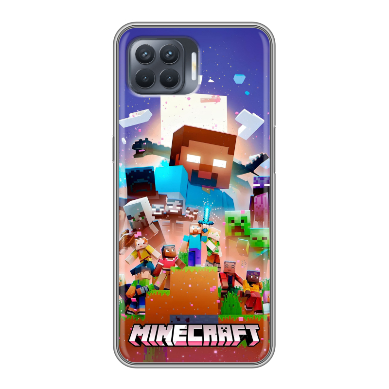 Силиконовый чехол на OPPO Reno4 Lite с принтом Майнкрафт Minecraft Силиконовый чехол на OPPO Reno4 Lite с принтом Майнкрафт Minecraft