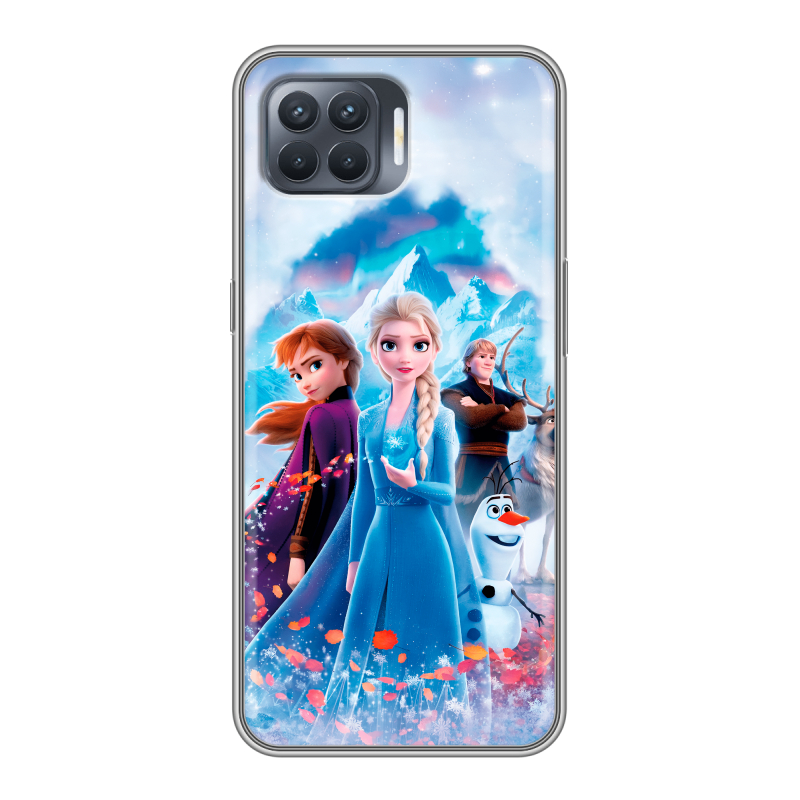 Пластиковый чехол на OPPO Reno4 Lite с принтом Холодное сердце Frozen Пластиковый чехол на OPPO Reno4 Lite с принтом Холодное сердце Frozen