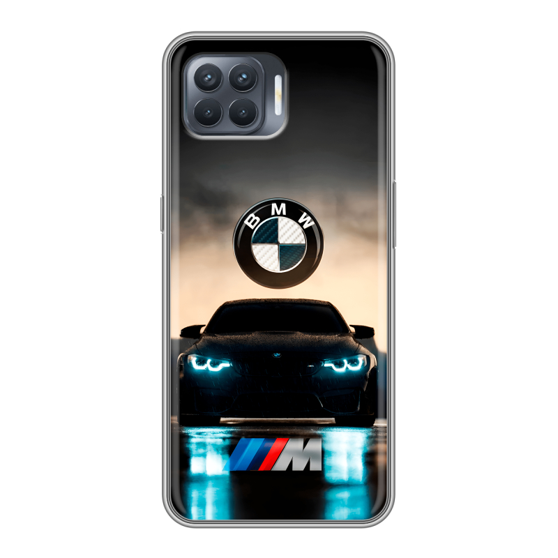 Силиконовый противоударный чехол на OPPO Reno4 Lite с принтом БМВ BMW Силиконовый противоударный чехол на OPPO Reno4 Lite с принтом БМВ BMW