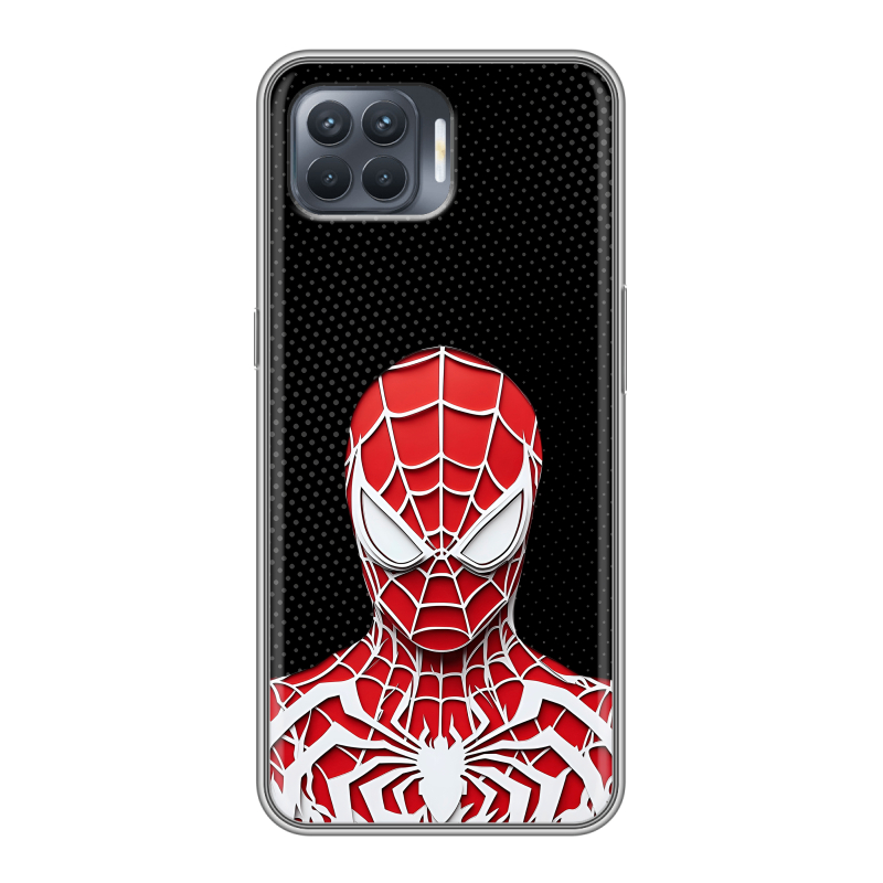 Силиконовый чехол на OPPO Reno4 Lite с принтом человек паук spiderman Силиконовый чехол на OPPO Reno4 Lite с принтом человек паук spiderman