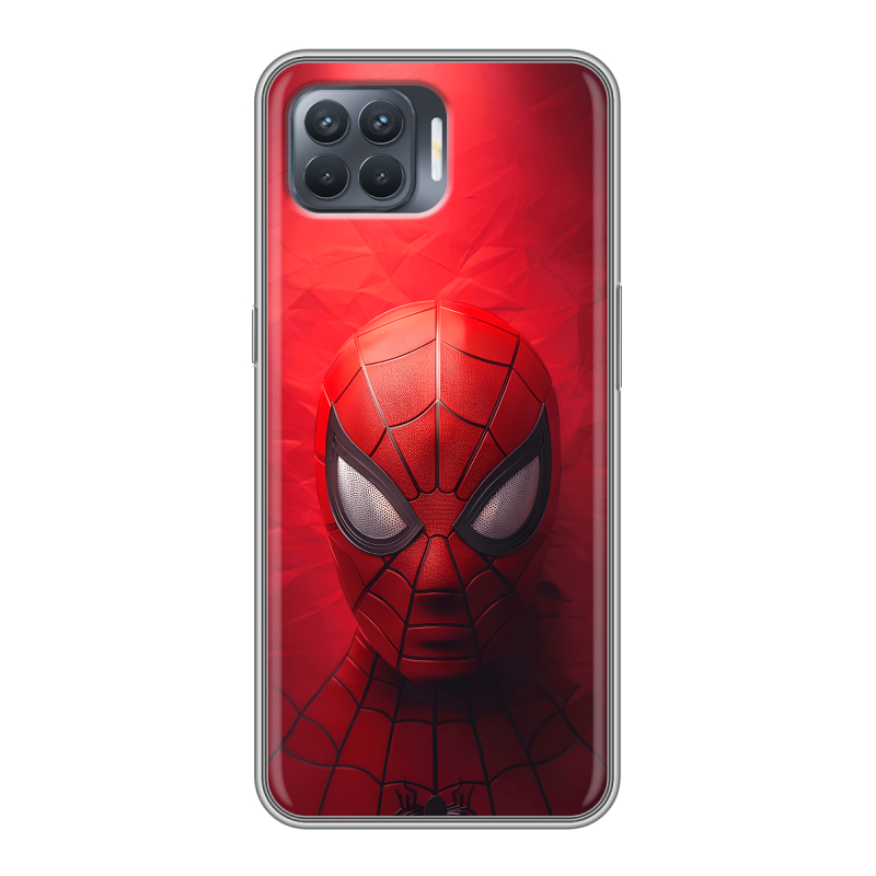 Силиконовый противоударный чехол на OPPO Reno4 Lite с принтом Spiderman Человек паук Силиконовый противоударный чехол на OPPO Reno4 Lite с принтом Spiderman Человек паук