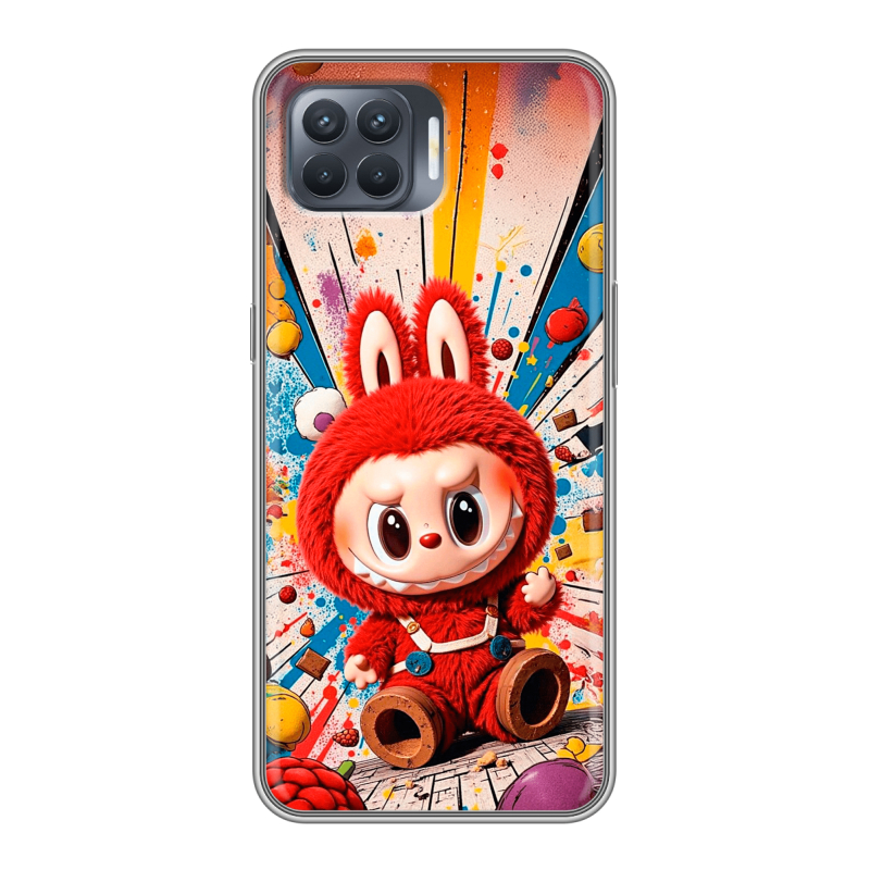 Пластиковый чехол на OPPO Reno4 Lite с принтом Labubu Лабубу Пластиковый чехол на OPPO Reno4 Lite с принтом Labubu Лабубу