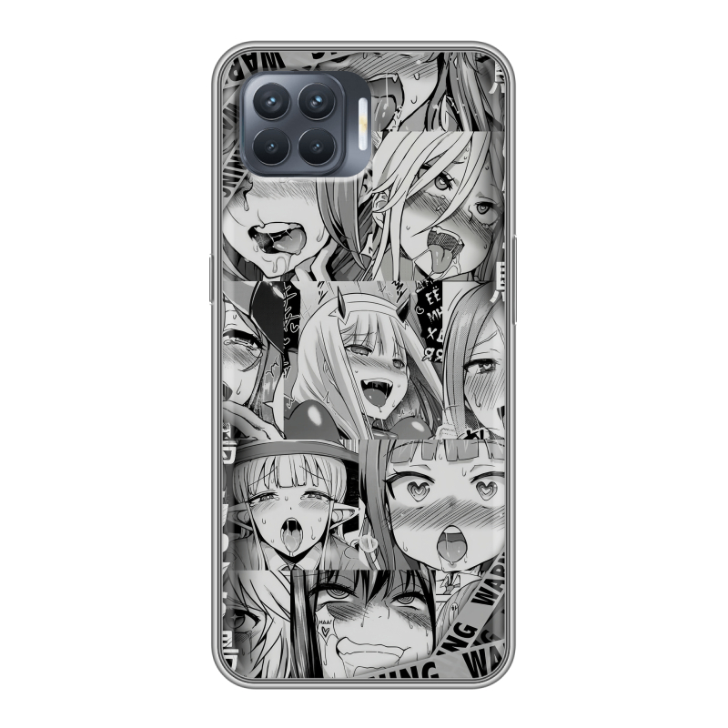 Силиконовый противоударный чехол на OPPO Reno4 Lite с принтом Ahegao Ахегао Аниме Силиконовый противоударный чехол на OPPO Reno4 Lite с принтом Ahegao Ахегао Аниме