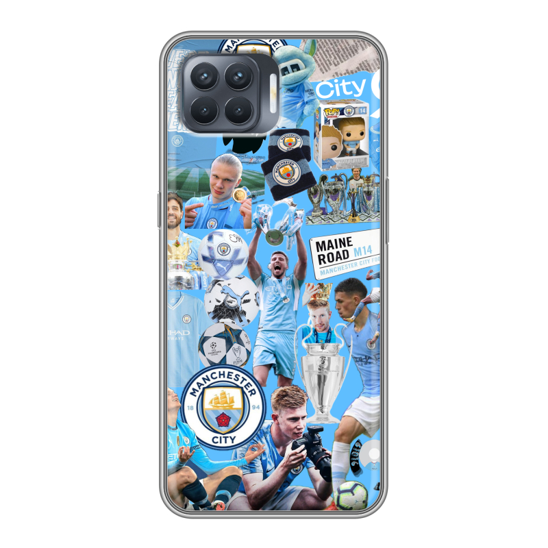 Силиконовый чехол на OPPO Reno4 Lite с принтом Man City Манчестер Сити Силиконовый чехол на OPPO Reno4 Lite с принтом Man City Манчестер Сити