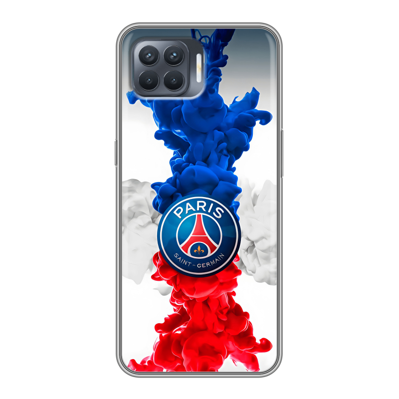 Пластиковый чехол на OPPO Reno4 Lite с принтом PSG ПСЖ Пластиковый чехол на OPPO Reno4 Lite с принтом PSG ПСЖ