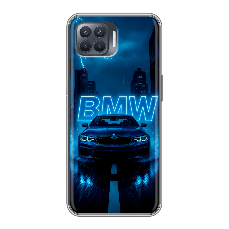 Пластиковый чехол на OPPO Reno4 Lite с принтом BMW БМВ Пластиковый чехол на OPPO Reno4 Lite с принтом BMW БМВ