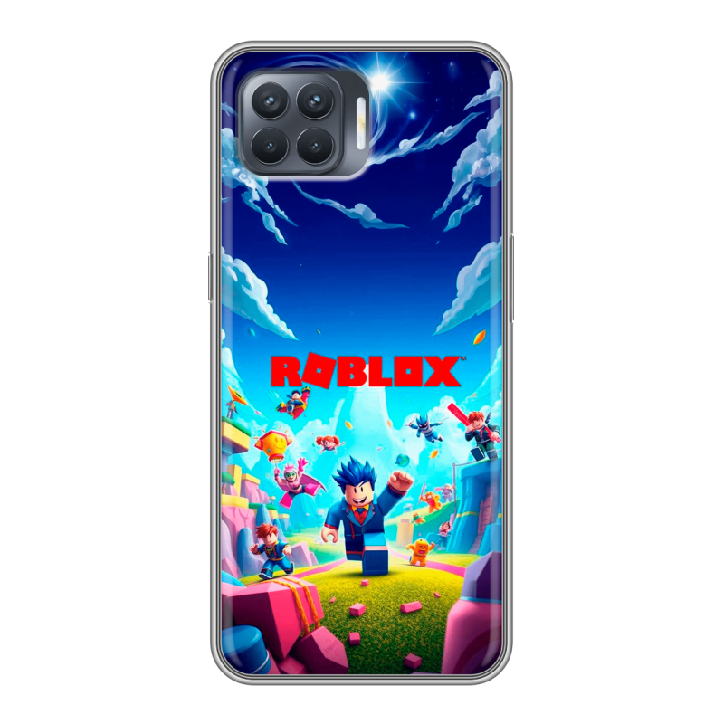 Силиконовый чехол на OPPO Reno4 Lite с принтом Roblox Роблокс Силиконовый чехол на OPPO Reno4 Lite с принтом Roblox Роблокс