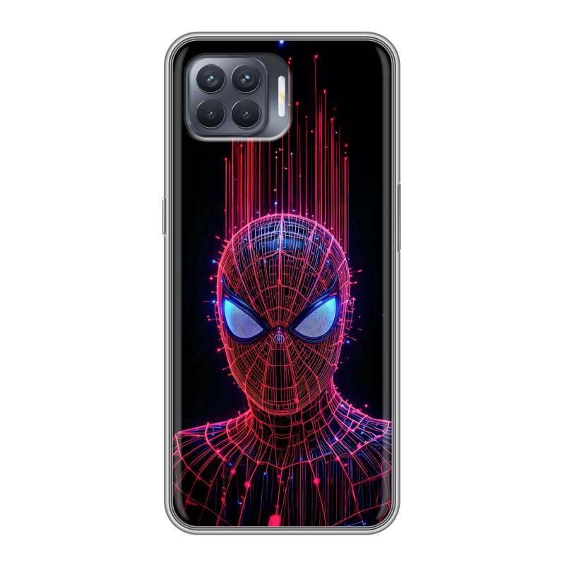 Пластиковый чехол на OPPO Reno4 Lite с принтом Spiderman Человек паук Пластиковый чехол на OPPO Reno4 Lite с принтом Spiderman Человек паук
