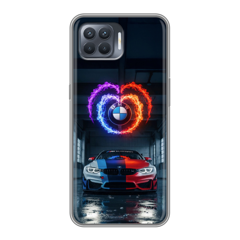 Силиконовый чехол на OPPO Reno4 Lite с принтом BMW БМВ Силиконовый чехол на OPPO Reno4 Lite с принтом BMW БМВ