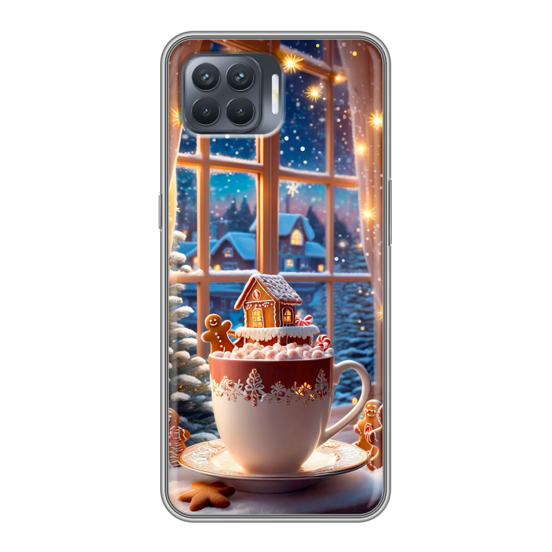 Силиконовый чехол на OPPO Reno4 Lite с принтом Новый год Силиконовый чехол на OPPO Reno4 Lite с принтом Новый год
