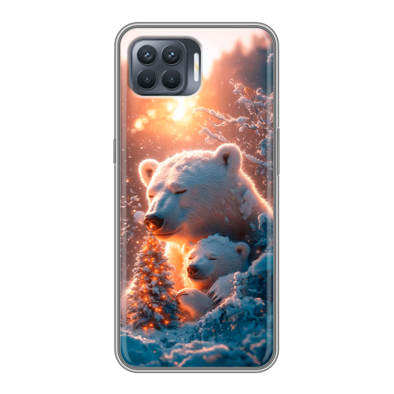 Силиконовый чехол на OPPO Reno4 Lite с принтом Новый год Силиконовый чехол на OPPO Reno4 Lite с принтом Новый год