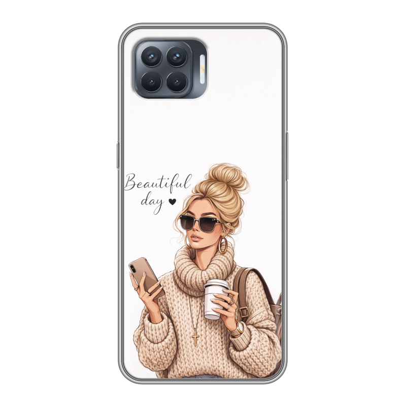 Силиконовый чехол на OPPO Reno4 Lite с принтом женский Силиконовый чехол на OPPO Reno4 Lite с принтом женский