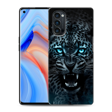 Силиконовый чехол на OPPO Reno4 Pro с принтом Темный леопард Силиконовый чехол на OPPO Reno4 Pro с принтом Темный леопард