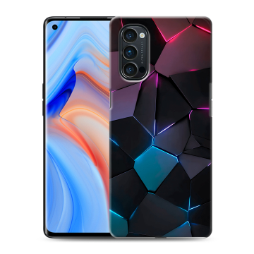 Силиконовый чехол на OPPO Reno4 Pro с принтом Геометрия неона Силиконовый чехол на OPPO Reno4 Pro с принтом Геометрия неона