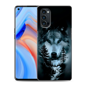 Силиконовый чехол на OPPO Reno4 Pro с принтом Лесной волк Силиконовый чехол на OPPO Reno4 Pro с принтом Лесной волк