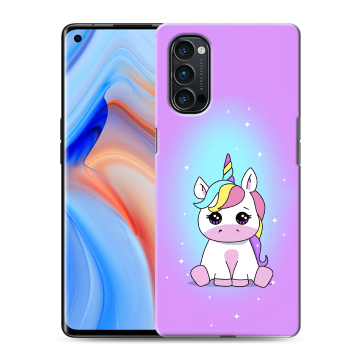 Силиконовый чехол на OPPO Reno4 Pro с принтом Единорог Силиконовый чехол на OPPO Reno4 Pro с принтом Единорог