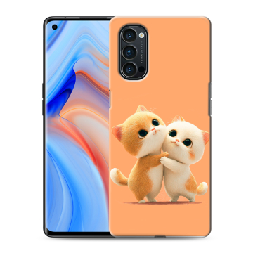 Силиконовый чехол на OPPO Reno4 Pro с принтом Милые котики Силиконовый чехол на OPPO Reno4 Pro с принтом Милые котики