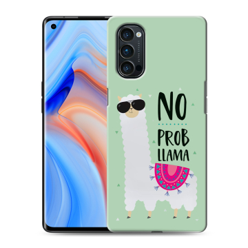 Силиконовый чехол на OPPO Reno4 Pro с принтом Лама Силиконовый чехол на OPPO Reno4 Pro с принтом Лама