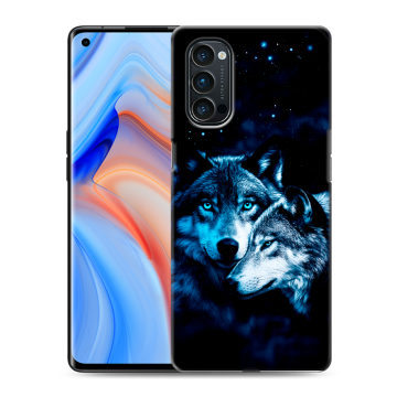 Силиконовый чехол на OPPO Reno4 Pro с принтом Волки Силиконовый чехол на OPPO Reno4 Pro с принтом Волки