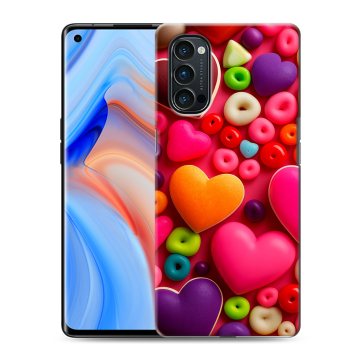 Силиконовый чехол на OPPO Reno4 Pro с принтом Сердечки Силиконовый чехол на OPPO Reno4 Pro с принтом Сердечки