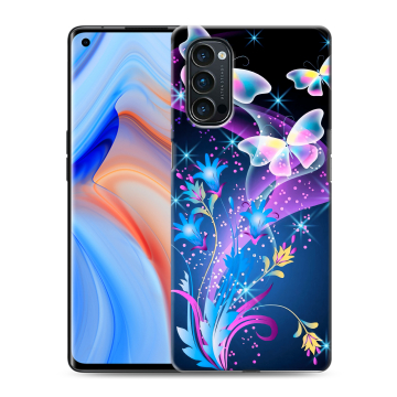 Силиконовый чехол на OPPO Reno4 Pro с принтом Бабочки Силиконовый чехол на OPPO Reno4 Pro с принтом Бабочки