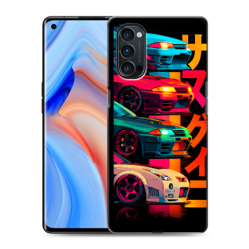 Силиконовый чехол на OPPO Reno4 Pro с принтом Гоночные машины