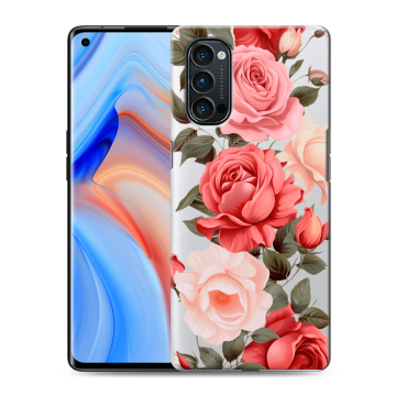 Силиконовый чехол на OPPO Reno4 Pro с принтом Розы Силиконовый чехол на OPPO Reno4 Pro с принтом Розы