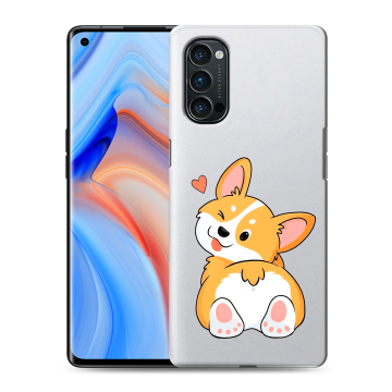 Силиконовый чехол на OPPO Reno4 Pro с принтом Корги