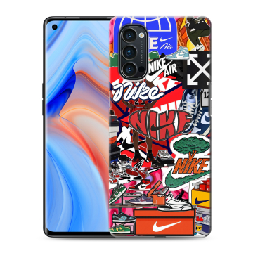 Силиконовый чехол на OPPO Reno4 Pro с принтом Найк Nike яркий