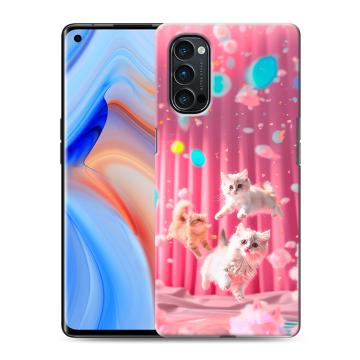 Силиконовый чехол на OPPO Reno4 Pro с принтом милые котики Силиконовый чехол на OPPO Reno4 Pro с принтом милые котики