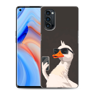 Силиконовый чехол на OPPO Reno4 Pro с принтом утка в очках