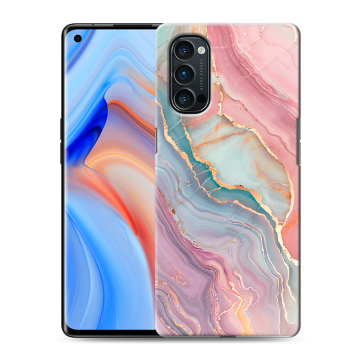 Силиконовый чехол на OPPO Reno4 Pro с принтом розовый мрамор Силиконовый чехол на OPPO Reno4 Pro с принтом розовый мрамор