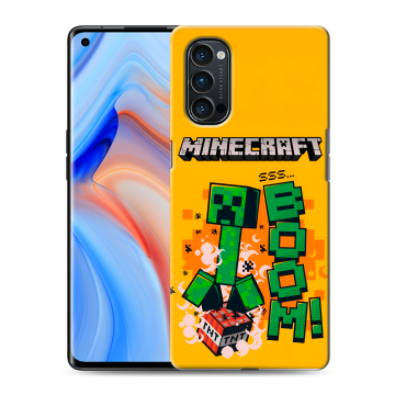 Силиконовый чехол на OPPO Reno4 Pro с принтом Майнкрафт Minecraft