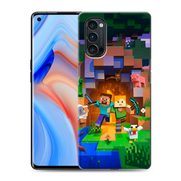 Силиконовый чехол на OPPO Reno4 Pro с принтом Майнкрафт Minecraft Силиконовый чехол на OPPO Reno4 Pro с принтом Майнкрафт Minecraft