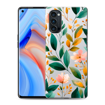 Силиконовый чехол на OPPO Reno4 Pro с принтом Цветы паттерн Силиконовый чехол на OPPO Reno4 Pro с принтом Цветы паттерн