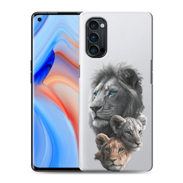 Силиконовый чехол на OPPO Reno4 Pro с принтом Львы Силиконовый чехол на OPPO Reno4 Pro с принтом Львы