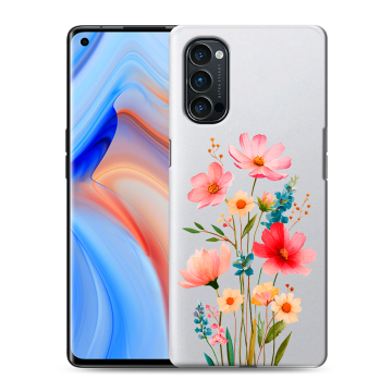 Силиконовый чехол на OPPO Reno4 Pro с принтом Цветы Силиконовый чехол на OPPO Reno4 Pro с принтом Цветы