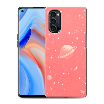 Силиконовый чехол на OPPO Reno4 Pro с принтом Розовый космос Силиконовый чехол на OPPO Reno4 Pro с принтом Розовый космос