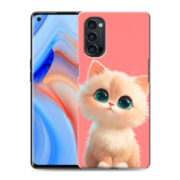 Силиконовый чехол на OPPO Reno4 Pro с принтом Розовый котенок Силиконовый чехол на OPPO Reno4 Pro с принтом Розовый котенок