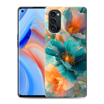 Силиконовый чехол на OPPO Reno4 Pro с принтом Цветы Силиконовый чехол на OPPO Reno4 Pro с принтом Цветы
