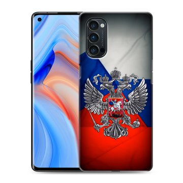 Силиконовый чехол на OPPO Reno4 Pro с принтом Флаг России Силиконовый чехол на OPPO Reno4 Pro с принтом Флаг России
