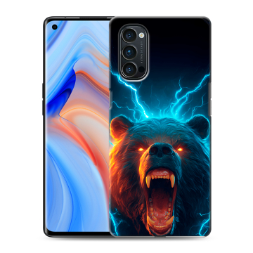 Силиконовый чехол на OPPO Reno4 Pro с принтом Медведь Силиконовый чехол на OPPO Reno4 Pro с принтом Медведь