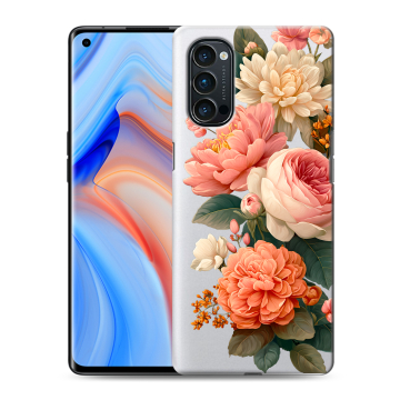 Силиконовый чехол на OPPO Reno4 Pro с принтом цветы Силиконовый чехол на OPPO Reno4 Pro с принтом цветы