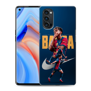 Силиконовый чехол на OPPO Reno4 Pro с принтом Барселона Barca Yamal Силиконовый чехол на OPPO Reno4 Pro с принтом Барселона Barca Yamal