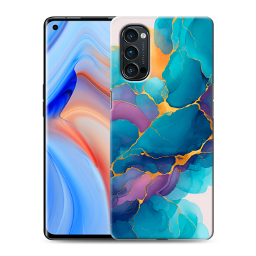 Силиконовый чехол на OPPO Reno4 Pro с принтом Мрамор блестки Силиконовый чехол на OPPO Reno4 Pro с принтом Мрамор блестки