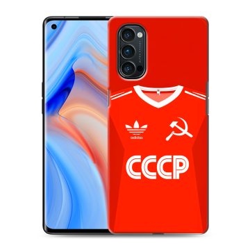 Силиконовый чехол на OPPO Reno4 Pro с принтом Флаг Герб СССР Силиконовый чехол на OPPO Reno4 Pro с принтом Флаг Герб СССР
