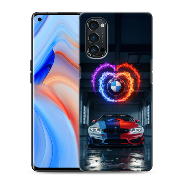 Силиконовый чехол на OPPO Reno4 Pro с принтом BMW БМВ