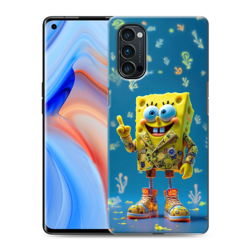 Силиконовый чехол на OPPO Reno4 Pro с принтом Спанч боб Спанчбоб Силиконовый чехол на OPPO Reno4 Pro с принтом Спанч боб Спанчбоб