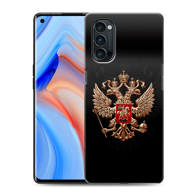 Пластиковый чехол на OPPO Reno4 Pro с принтом Герб России Пластиковый чехол на OPPO Reno4 Pro с принтом Герб России
