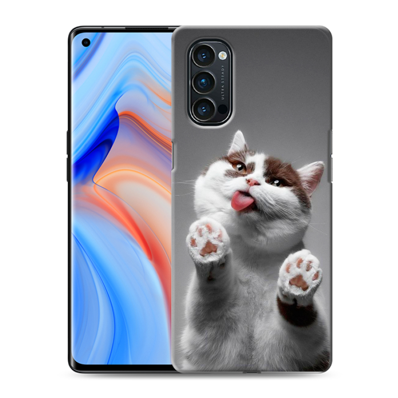 Силиконовый чехол на OPPO Reno4 Pro с принтом Коты Силиконовый чехол на OPPO Reno4 Pro с принтом Коты